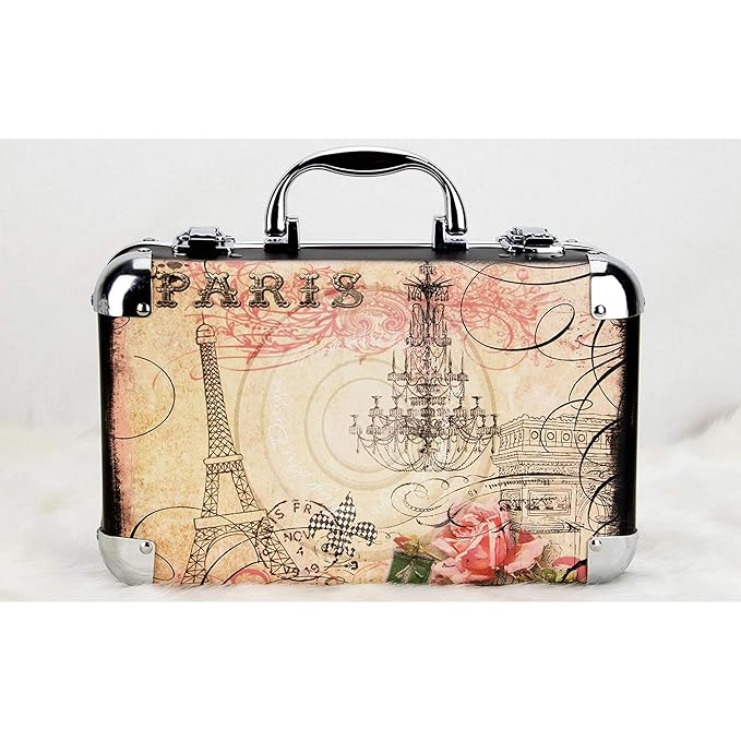 61pcs Makeup Gift Set With Extendable Trays and Mirror - Vmk1506, Paris Theme, 1 count-Velvo Beauty