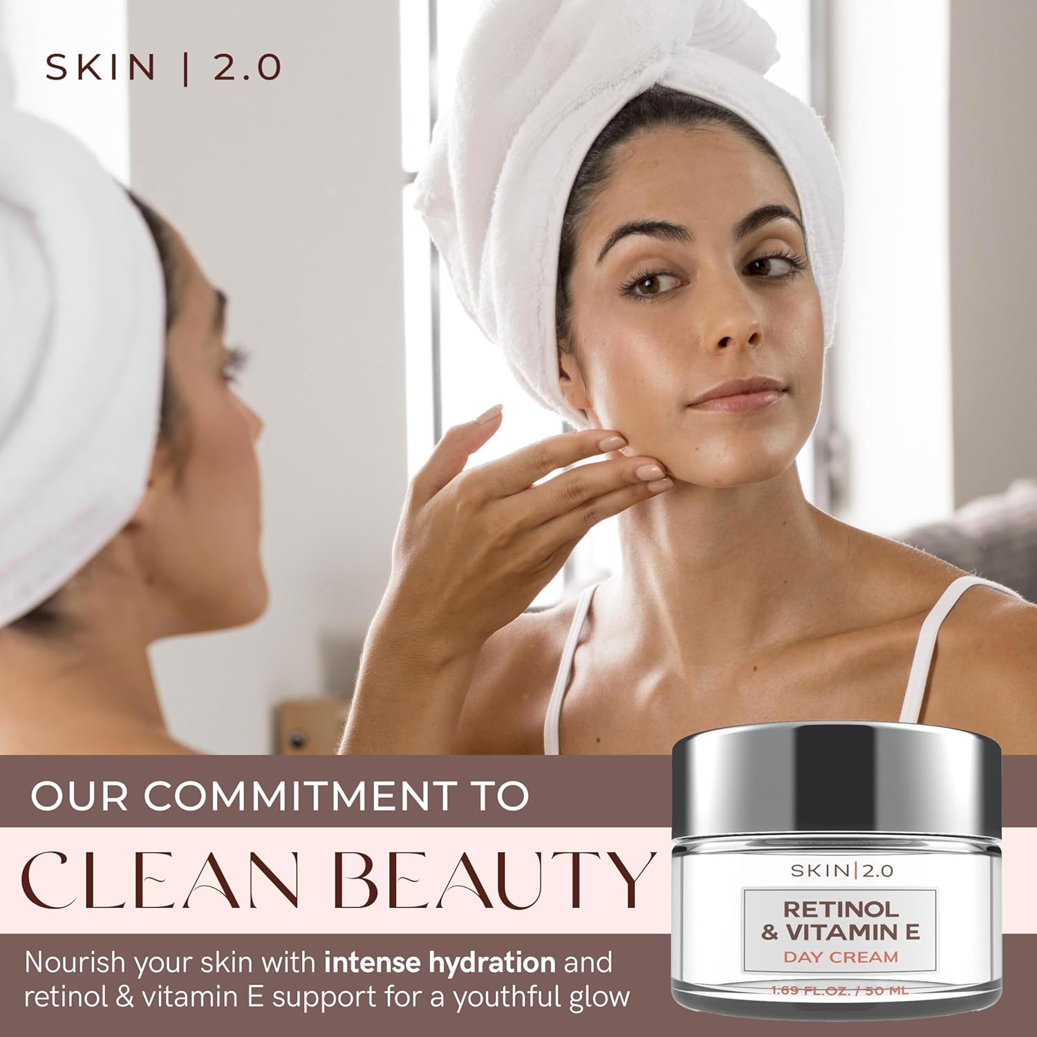 Retinol & Vitamin E Face Moisturizer - Dermatologist Tested, Hydrating, Restores Sun-Damaged Skin, Anti-Aging - Reduces Acne Scars, Clean Beauty, Cruelty-Free Korean Skincare - 1.69 Fl oz-Velvo Beauty