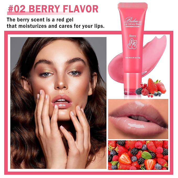 Lip Glowy Balm Moisturizing Lip Balm Plumping Lip Gloss Lip Sleeping Mask Lip Butter Balm Day Night Lip Care Glowy Lip Balm - Berry-Velvo Beauty
