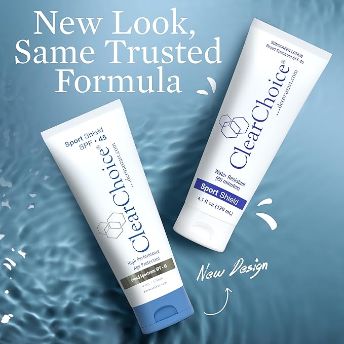 Clear Choice Sunscreen for Face SPF 45, Oil Free Sunblock & Light Moisturizer with Zinc Oxide, Reef-Safe, Broad Spectrum, Water-Resistant, No White Cast, Dermatologist Recommended, 4oz-Velvo Beauty