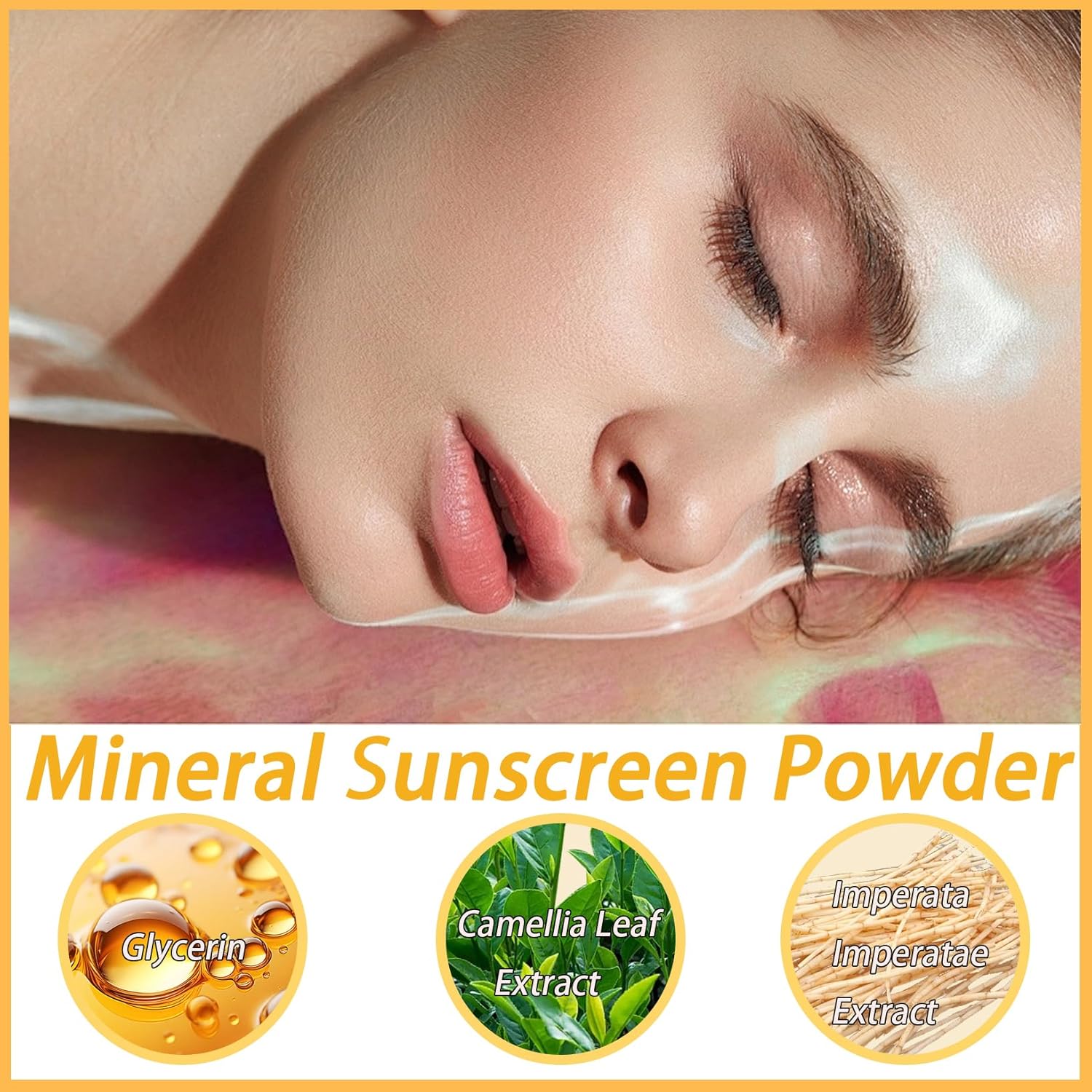 Mineral Sunscreen Setting Powder, SPF 50 PA++ Powder Sunscreen for Face, Oil Control Lightweight Breathable Translucent Concealer Brush Face Powder for All Skin-Velvo Beauty