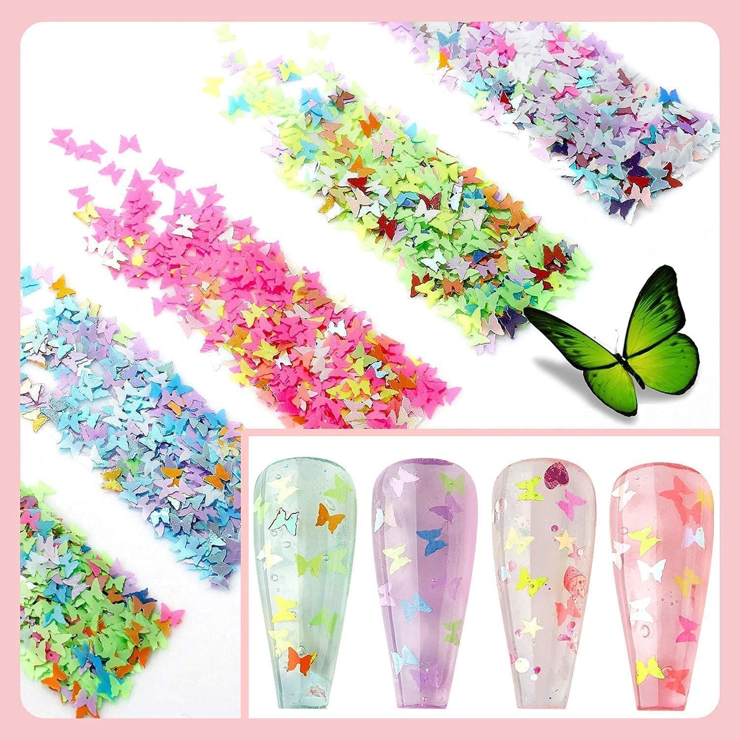 Makartt Nail Decoration Set, 4 Boxes Glitter Sequins & Rhinestones for Spring, Summer, Nail Art, DIY Nail Decoration Accessories Kit-Velvo Beauty