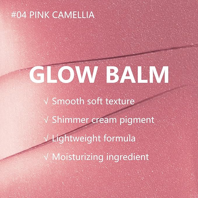 KYDA Miracle Glow Balm, Glow Tinted Blush Balm, Multiuse Face Balm for Cheek Lips Eyes, Hydrating Cream Blush, Blendable Lightweight, Shimmer Blusher, Pink Camellia, 1.76 oz-Velvo Beauty