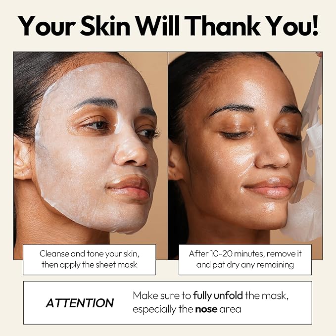 LAPCOS Skin Barrier Repair Sheet Mask Variety Pack – Escargot, Cica, Ceramide, Honey 4 Types of Face Mask Set – Daily Korean Skin Care w/Snail Mucin, Centella Asiatica & Niacinamide (12 ea)-Velvo Beauty