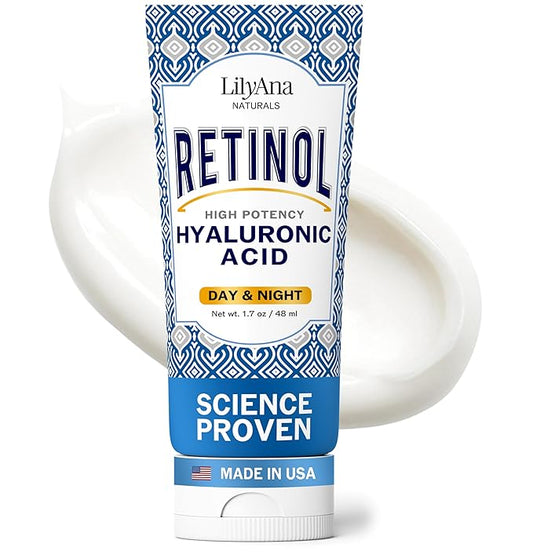 LilyAna Naturals Anti Aging Retinol Face Cream for Women – Wrinkle & Neck Cream for Firming, Retinol Moisturizer for Face with Hyaluronic Acid, Hydrating Night Cream for Fine Lines, Collagen Boost-Velvo Beauty