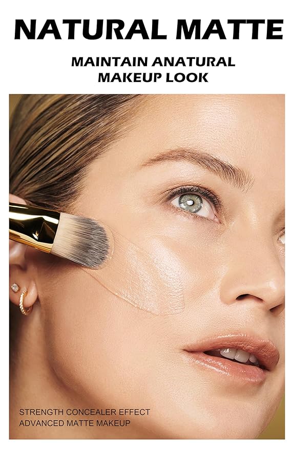 Soft Focus Deep Liquid Concealer Foundation, Hydrating High Coverage Liquid Foundation, Waterproof Long Lasting 24h Full Coverage Matte Finish, Lightweight Liquid Concealer for Women, 08-Velvo Beauty