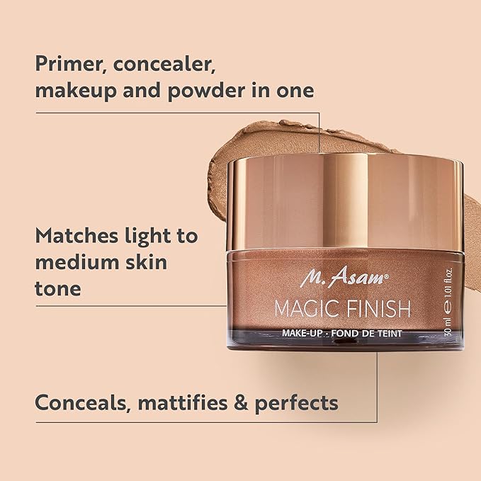 M. Asam MAGIC FINISH Duo Set – Make-Up Mousse (1.01 Fl Oz) & Lipstick Hazelnut Heaven (0.14 Oz), 4in1 Primer, Foundation, Concealer and Powder & Satin Lipstick in creamy-nutty Nude Shade-Velvo Beauty