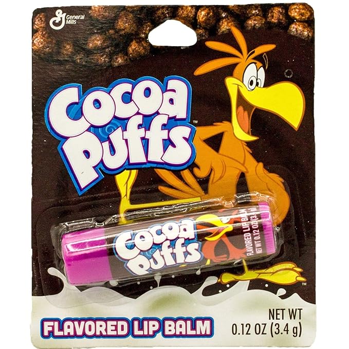 Cereal Flavored Lip Balm Set (5 Pack) Cocoa Puffs, Lucky Charms, Honey Nut Cheerios, Cinnamon Toast Crunch, and Trix-Velvo Beauty