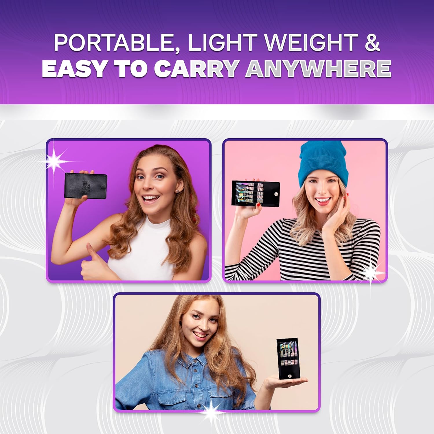 5 Pcs Fiber-Tip Japanese Steel Lash Tweezer Set with Leather Case, Professional Eyelash Tweezers for Lash Extensions – Titanium Coated, 90 & 45 Angled, Precision Pointed Tweezers (Rainbow Color)-Velvo Beauty