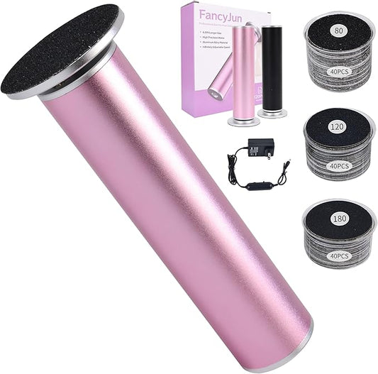 Electric Foot Callus Remover with 120pcs Sandpaper Discs(3 Sizes), Professional 800RPM Aluminum 4.8 Inches Callus Remover for Feet, Stepless Speed Control for Dead Skin (Purple)-Velvo Beauty
