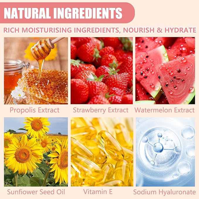 3PCS Bee Lip Balm Honey Pot,Honey Strawberry Watermelon Lip Mask Overnight Moisturizing Lip Balm,Hydrating Prevention Dry & Cracked Nourishing Sleeping Lip Mask (Honey+Strawberry+Watermelon)-Velvo Beauty