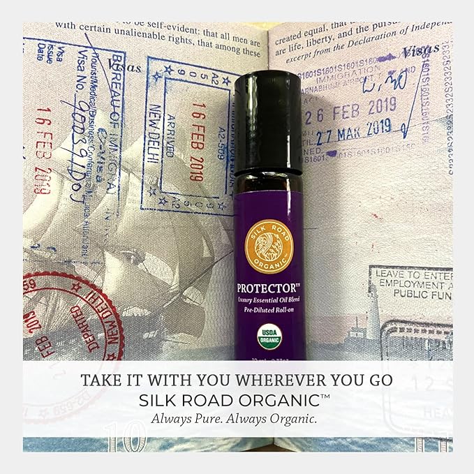 Silk Road Organic Protector Essential Oil Immunity Blend Roll On, Based on Thieves Oil Legend, 100% Pure USDA Certified Health Shield Aromatherapy - 10 ml Roller-Velvo Beauty