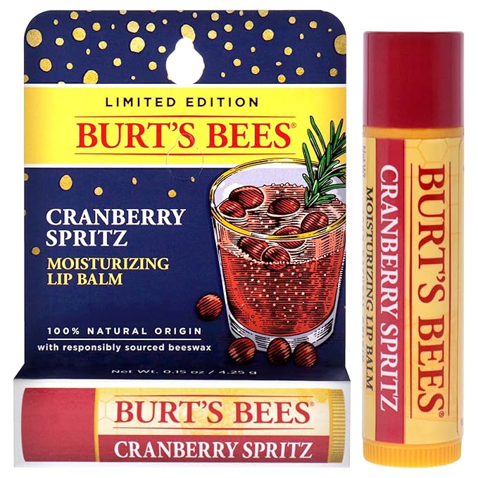 Cramberry Spritz Moisturizing Lip Balm by Burts Bees for Unisex - 0.15 oz Lip Balm-Velvo Beauty