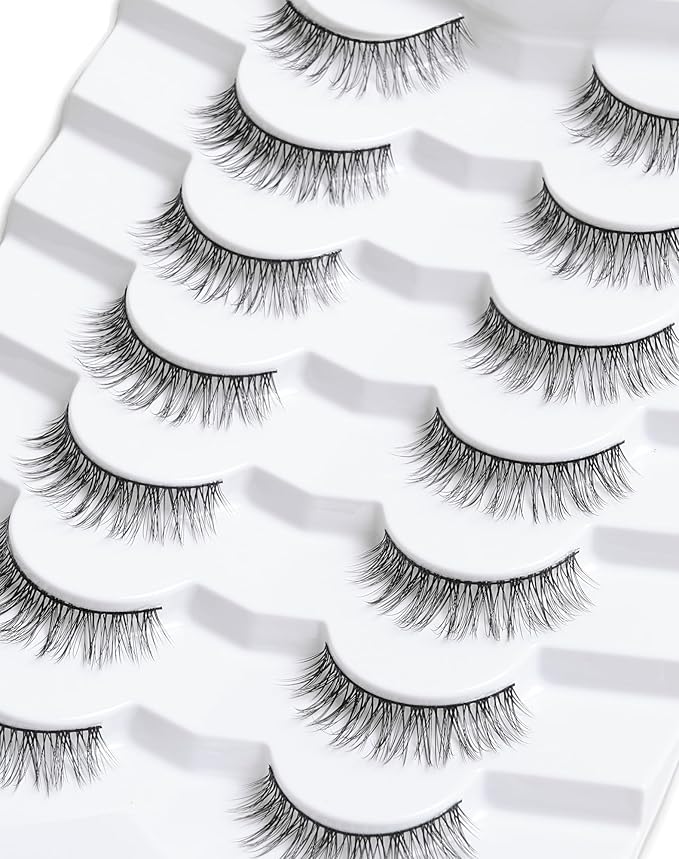 Onlyall Lashes Mink False Eyelashes Natural Wispy Lashes Soft Faux Mink Lashes Fluffy False Lashes DK72-Velvo Beauty