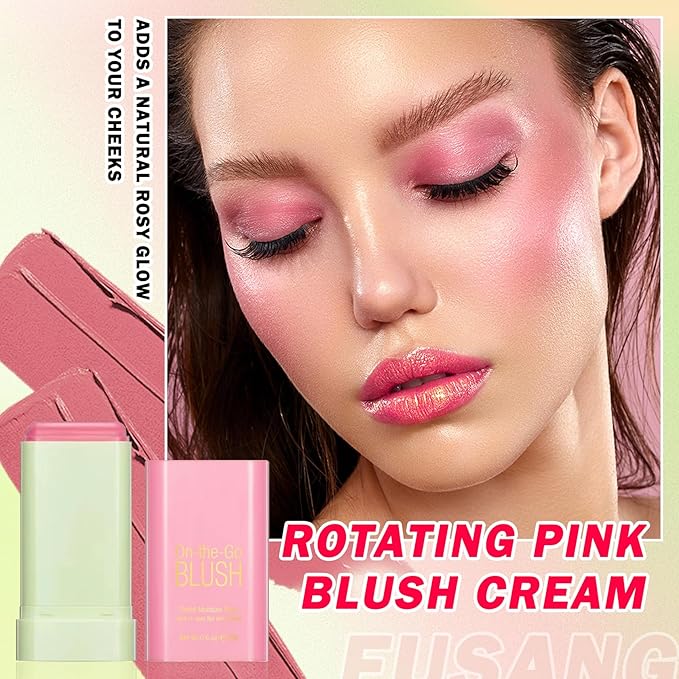Multi-Use Cream Blush Stick,Soft Smooth Makeup Blush Stick for Cheeks Lips & Face,Waterproof Long Lasting Blendable Lightweight Face Blush Stick Matte Makeup for All Skin Types-Velvo Beauty