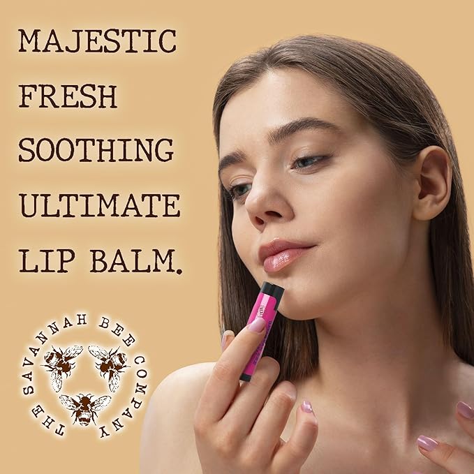 Savannah Bee Lip Balm Hanger 0.15 oz - Invigorating Mint Flavor - Natural Ingredients for Supple, Soft Lips - Convenient Hanger Design (.15 Oz, Wild Blackberry)-Velvo Beauty