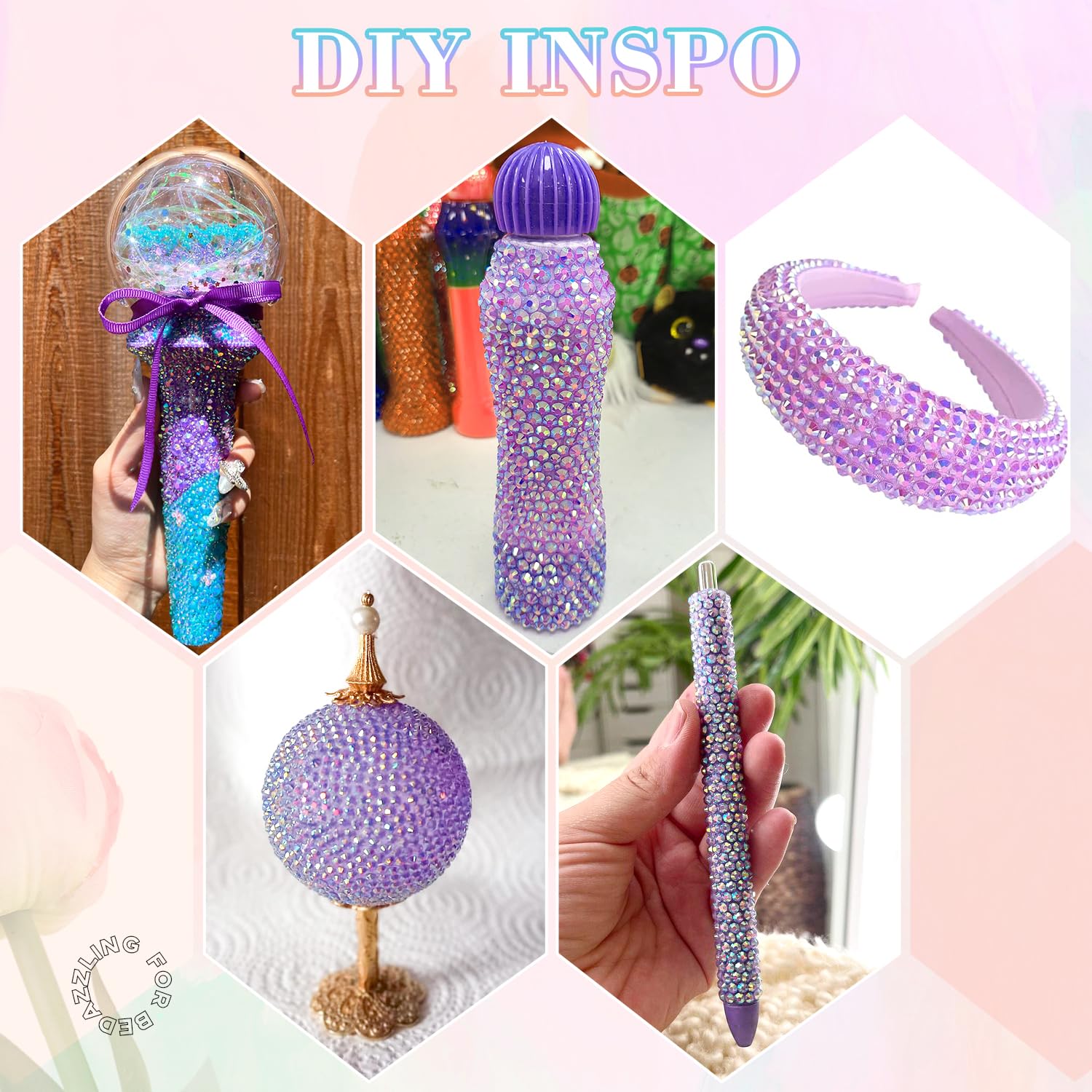 30000Pcs Resin Lavender Purple AB Rhinestones for Bedazzling Crafting with b7000 Jewelry Glue, Bulk Flatback Gems Bedazzler Kit for Crafts Clothes Fabric Nail Diamond Art, Assorted Size 2/3/4/5/6mm-Velvo Beauty