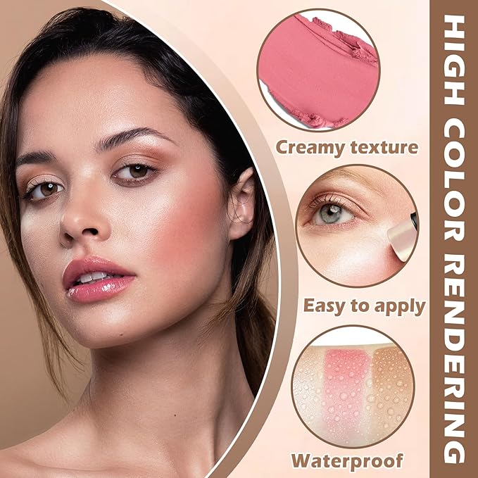 3PCS Cream Contour Stick Makeup Kit Face Highlighter Bronzer Blush Stick Long Lasting Illuminator Highlighters Makeup Stick for All Skin Tones(02 Champagne Gold+05 Rugosa Rose+06 Espresso)-Velvo Beauty