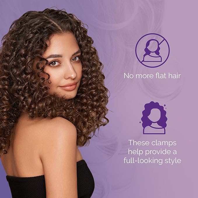 Curl Keeper Claw Clips for Thick & Thin Hair, Roller Jaw Clamps (12-Pack) - Wide Teeth Medium Hair Clips for Women Supports & Creates Volume - Hair Styling Accessories are Lightweight & Easy to Clean-Velvo Beauty