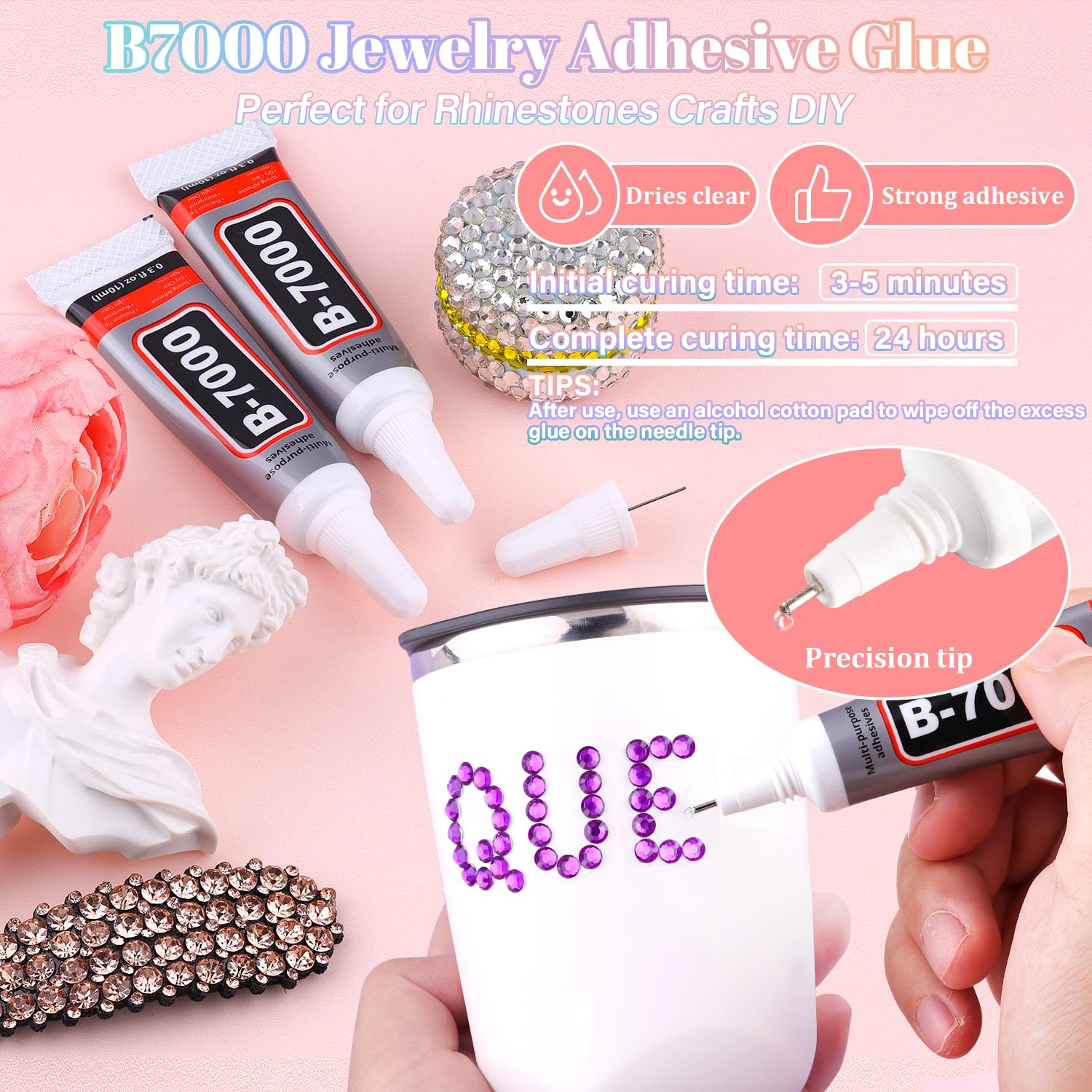 30000Pcs Resin Purple Rhinestones for Bedazzling Crafting with b7000 Jewelry Glue, Bulk Flatback Gems Bedazzler Kit for Crafts Clothes Shoes Fabric Nail Diamond Art, Assorted Size 2/3/4/5/6mm-Velvo Beauty