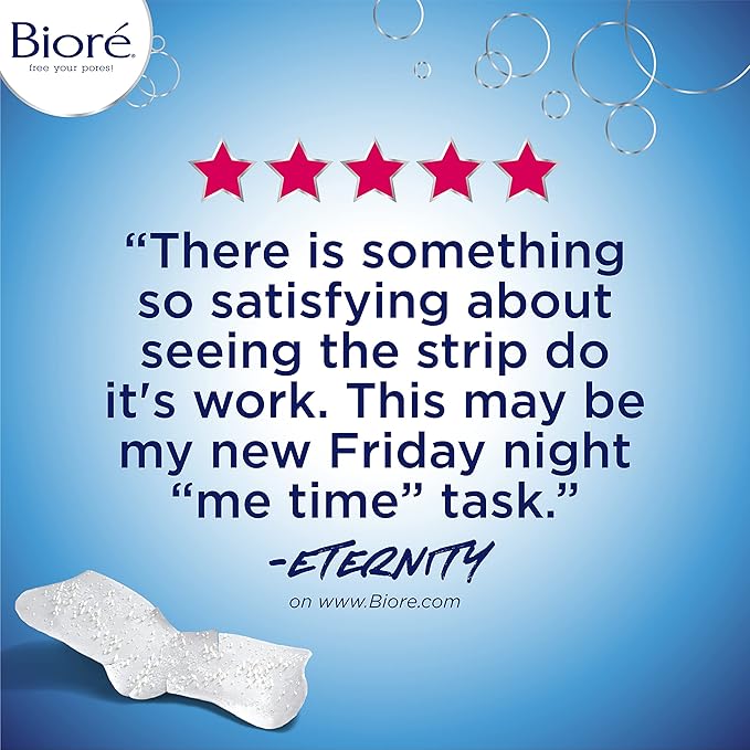 Bioré Nose+Face Blackhead Remover Strips, Deep Cleansing Strips for Nose, Chin, or Forehead, Instant Blackhead Removal and Pore Unclogging, Oil-free, Non-Comedogenic Use, 14 Count-Velvo Beauty