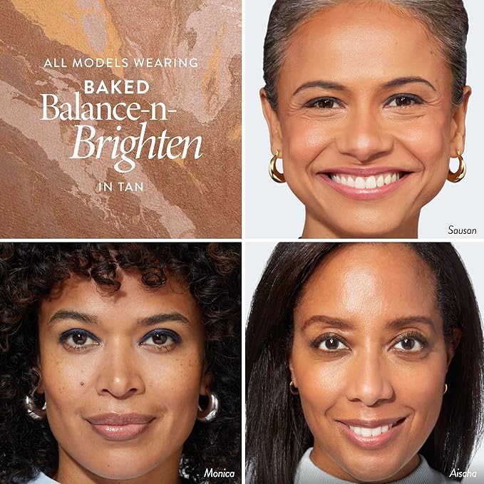 LAURA GELLER NEW YORK Award-Winning Baked Balance-n-Brighten To Go Travel Size Color Correcting Powder Foundation - Deep - Buildable Light to Medium Coverage - Demi-Matte Natural-Velvo Beauty