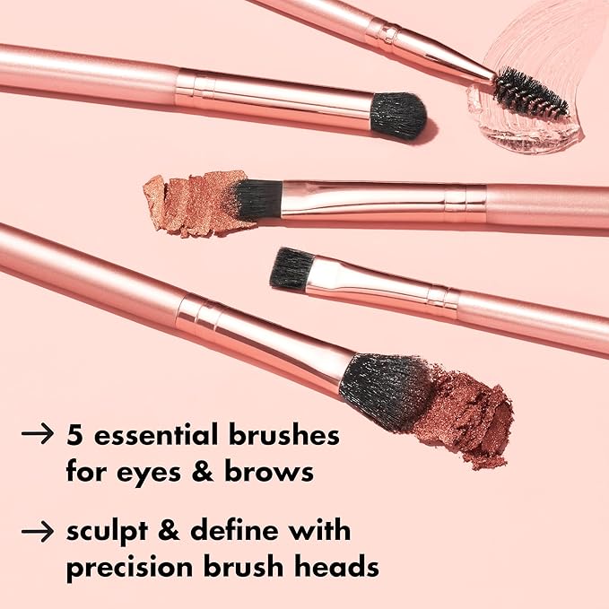 e.l.f. Ultimate Eyes 5 Piece Brush Collection, Makeup Brushes For Eyeliner, Eyeshadow, Brows & more, Vegan & Cruelty-Free-Velvo Beauty