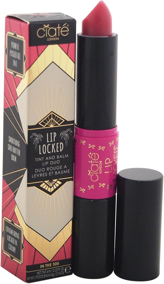 Ciate London Lip Locked Tint and Balm Lip Duo, 305/Fuchsia-Velvo Beauty