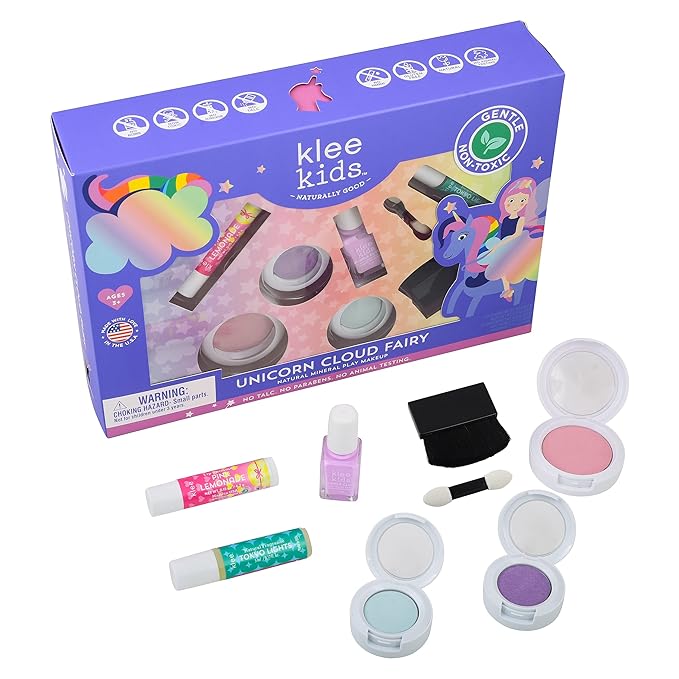 Luna Star Naturals Klee Kids Deluxe Play Makeup Kit. Gentle and Non-Toxic. Made in USA. (Unicorn Cloud Fairy)-Velvo Beauty