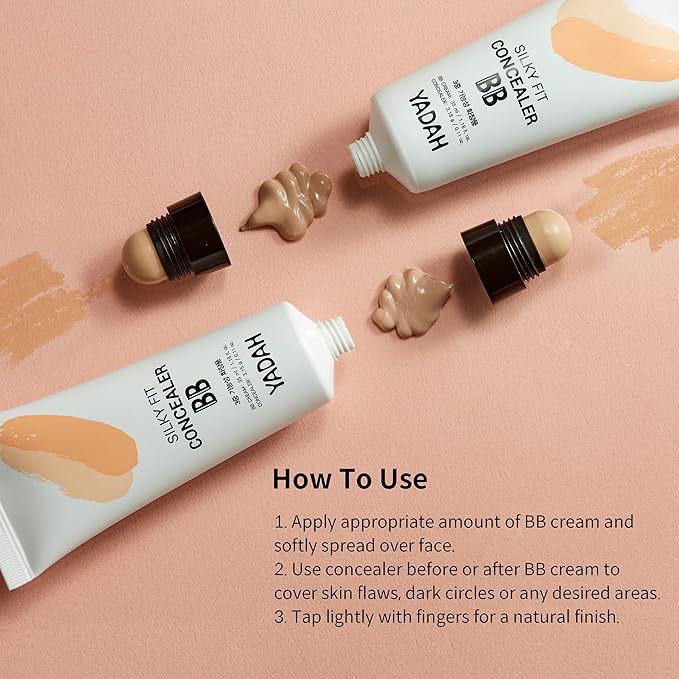 YADAH Silky Fit Concealer BB Cream (23 Natural Beige, 1.18fl oz) - 2-in-1 Korean Makeup for Flawless Skin, Tinted Moisturizer for Blemish Cover. Long-Lasting, All-Day Wear.-Velvo Beauty