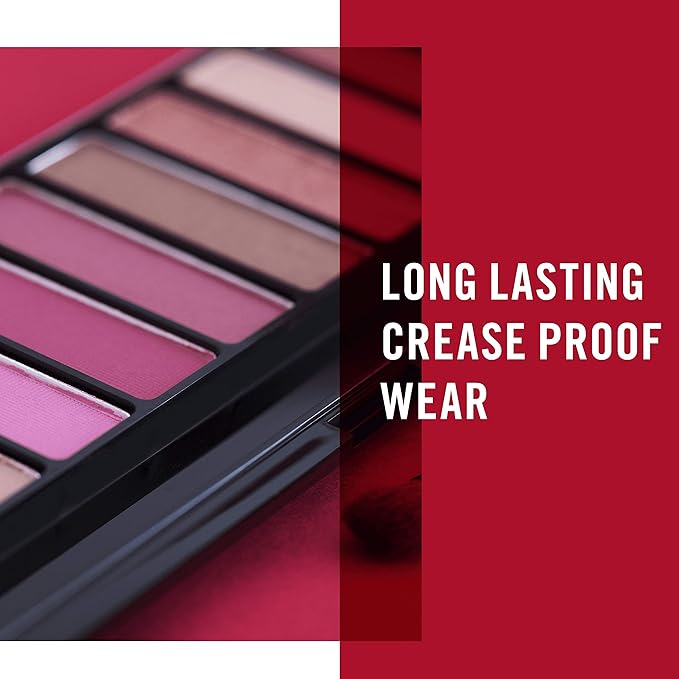 Rimmel London Magnif'Eyes Eyeshadow Palette, 12 Shades, Blendable Formula, Versatile, 007, Crimson, 0.5oz-Velvo Beauty
