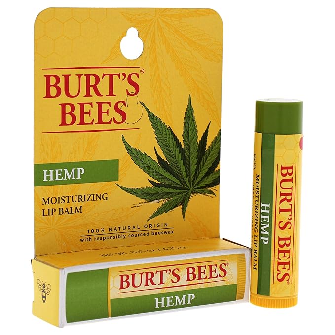 Burts Bees 100% Natural Origin Moisturizing Lip Balm, Hemp with Beeswax, 0.15 Oz-Velvo Beauty
