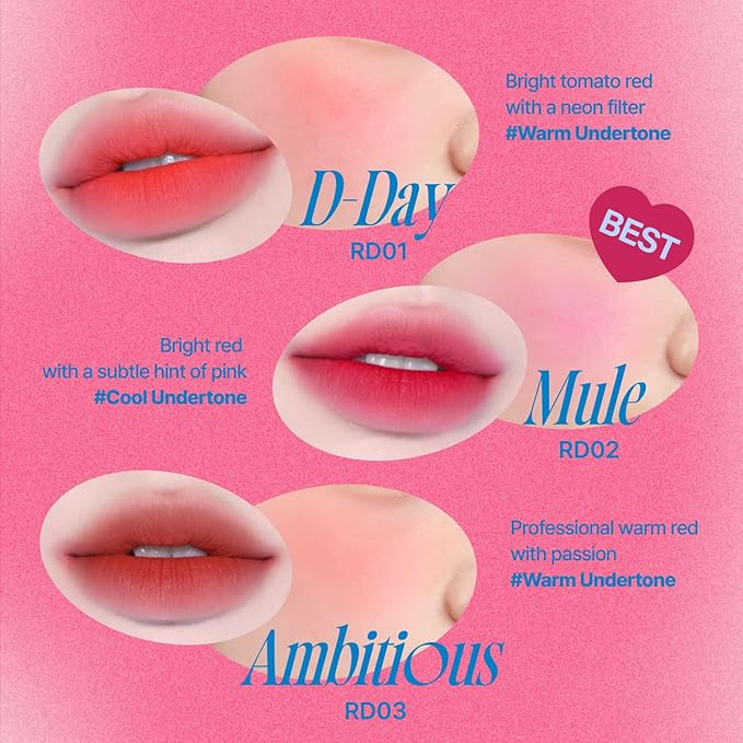 Lip&Cheek Blurry Pudding Pot | Reddish Moment - D-Day | Makeup Blush, Buildable Lightweight, Multi-Use Soft Matte Finish | 5g-Velvo Beauty
