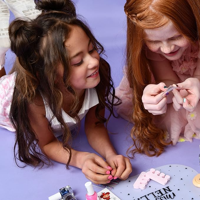 MISS NELLA Kids Bag of Glamorous Picks Makeup & Nail Polish Set Safe and Fun Gift - Hypoallergenic, Dermatologically Tested Kid-Friendly, Non-Toxic, Cosmetic Bag Included – Special Edition-Velvo Beauty