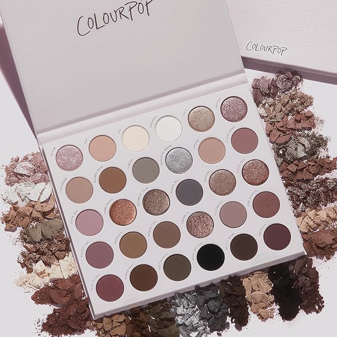 ColourPop Stone Cold Fox Eyeshadow Palette - 30 Pan Cool Tone Eye Makeup Palette with Matte & Metallic Finishes - High-Pigment Eye Makeup with a Long-Wearing Formula (1.16 oz)-Velvo Beauty
