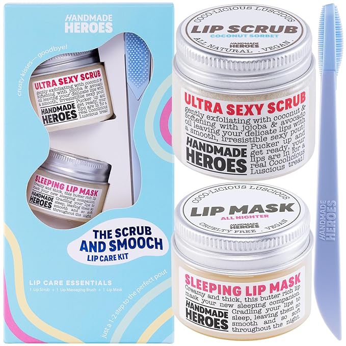 100% Natural Lip Scrub, Vegan Conditioning Coconut Lip Exfoliator - Gentle Exfoliant, Sugar Lip Polish and Lip Exfoliator Scrubber for Chapped and Dry Lips (Original 3pc Set)-Velvo Beauty