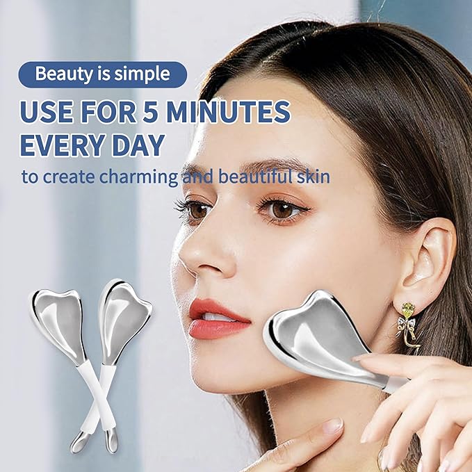 Ice Globes for Face & Eyes, Unbreakable Stainless Steel Cryo Massagers for Skincare Routines, Multifunctional Cold Roller Cooling Globes for Puffiness, Sagging Skin, Fine Lines, and Facial Relaxation-Velvo Beauty