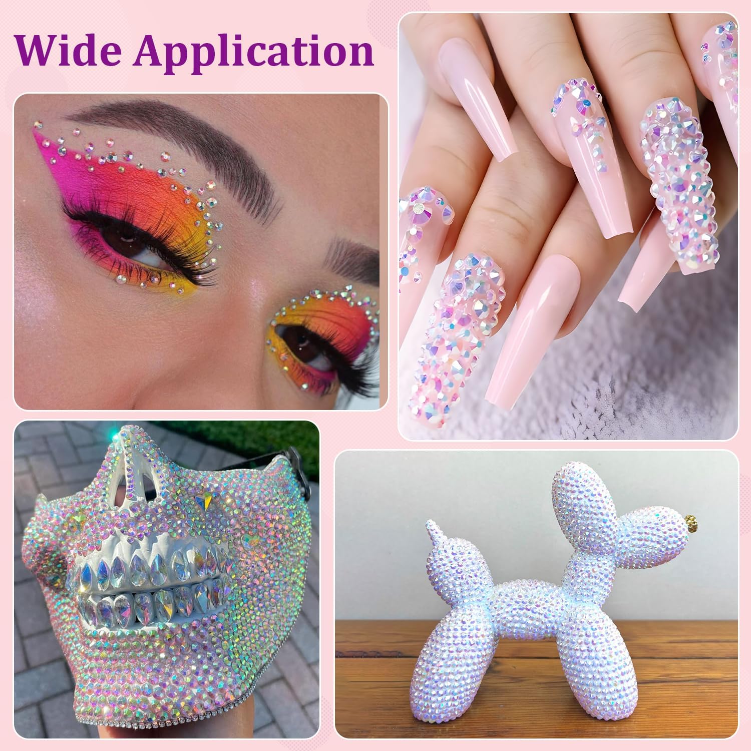 30000Pcs Resin Rhinestones for Bedazzling with Tweezers, Transparent AB Rhinestones for Crafting with B7000 Jewelry Glue for DIY Crafts Clothing Tumblers Shoes Fabric Nail Art-Velvo Beauty