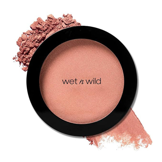 wet n wild Color Icon Blush, Effortless Glow & Seamless Blend infused with Luxuriously Smooth Jojoba Oil, Sheer Finish with a Matte Natural Glow, Cruelty-Free & Vegan - Pearlescent Pink-Velvo Beauty