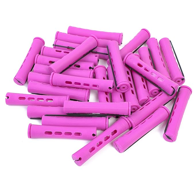 YOROSTAR 20pcs Purple Plastic Perm Rods Set for Natural Hair Cold Wave Rods Hair Rollers for Long Short Women's Hair DIY Hairdressing Tools-Velvo Beauty