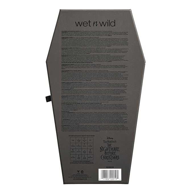 wet n wild Disney Nightmare Before Christmas Limited Edition PR Box - Coffin-Shaped Collector's Set with Eye, Face & Body Makeup, Color-Changing Lip Oils, Tubing Mascara & More - Cruelty-Free-Velvo Beauty