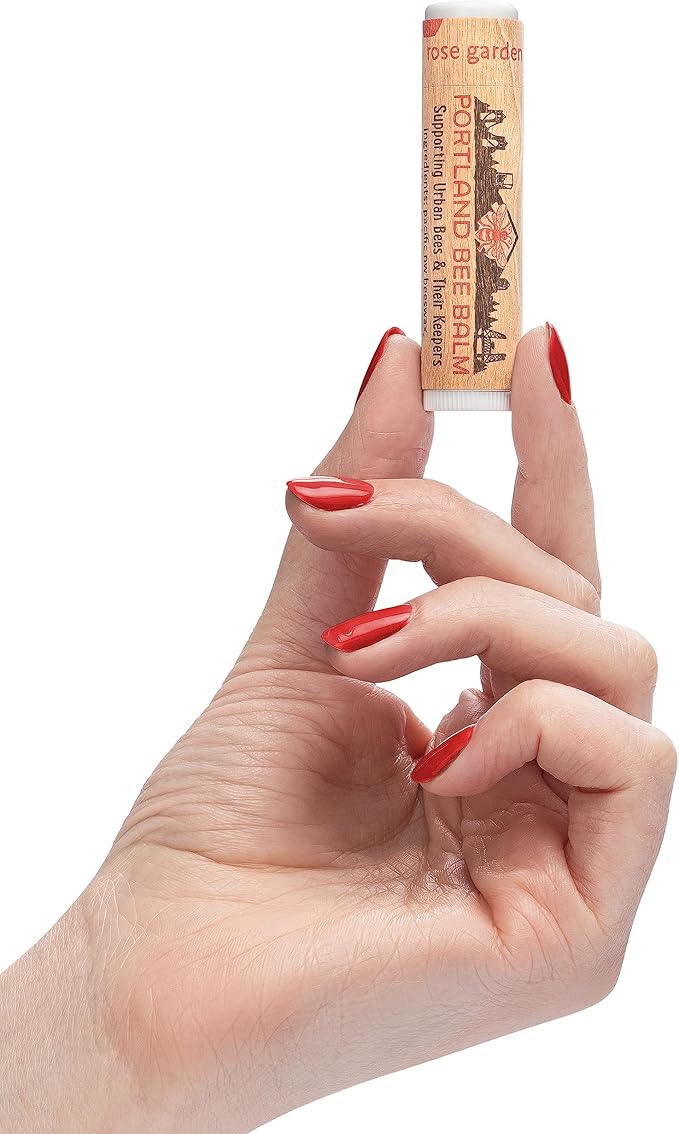 Portland Bee Balm All Natural Handmade Beeswax Based Lip Balm, Rose Garden 9 Count-Velvo Beauty