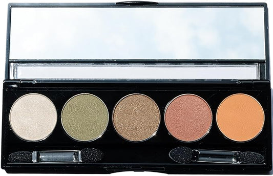 Moroccan Spice Shimmer White, Olive Green, Gold, Copper Penny Red, and Light Matte Orange Vegan Eyeshadow Palette; Talc, Paraben & Cruelty Free-Velvo Beauty