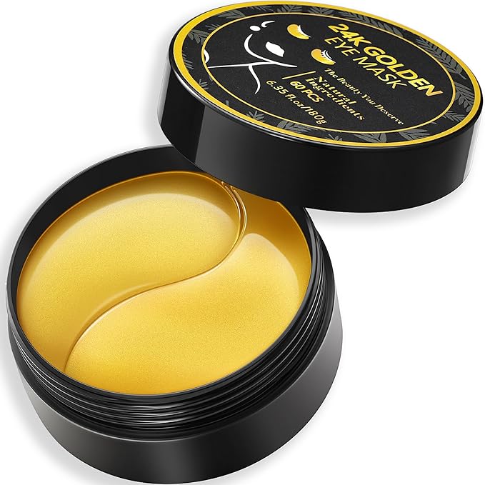 CCbeauty 24K Gold Under Eye Patches for Puffy Eyes, Dark Circles and Puffiness, Collagen Hydrating Mask Skincare, Gel Pads for Eye Bags and Wrinkles Under Eye Treatment,30pairs-Velvo Beauty