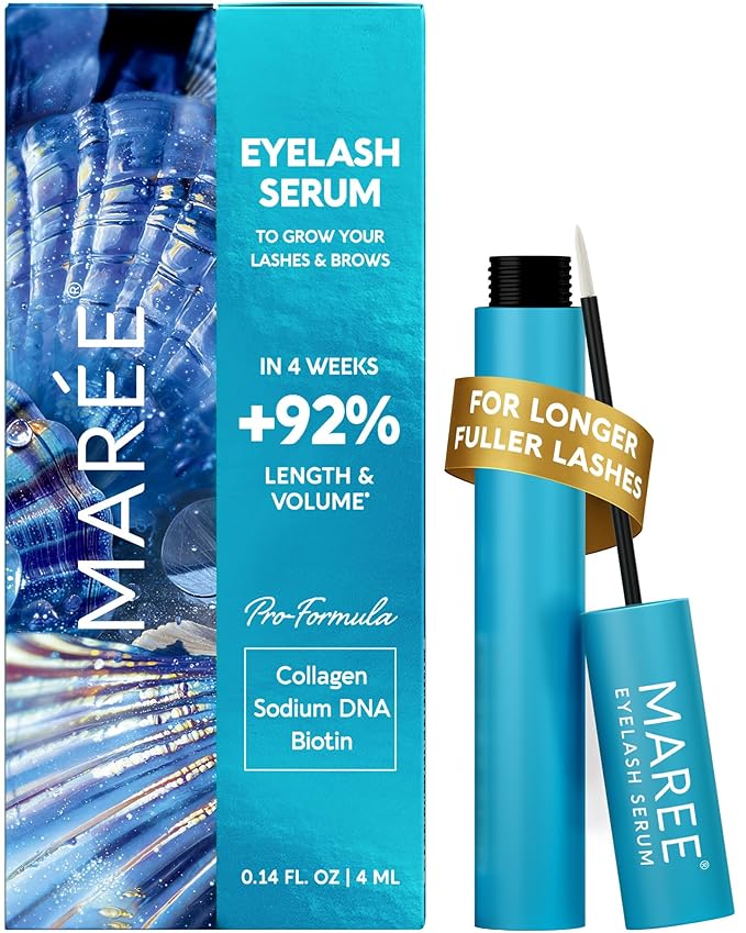 MAREE Eyelash Serum To Grow Lashes & Brows - Eye Lash Serum for Eyelash Growth Without Prostaglandin - Rapid Enhancing Lash Growth Eyebrow Boost Oil - Sérum De Pestañas Suero Para Pestañas Crecimiento-Velvo Beauty