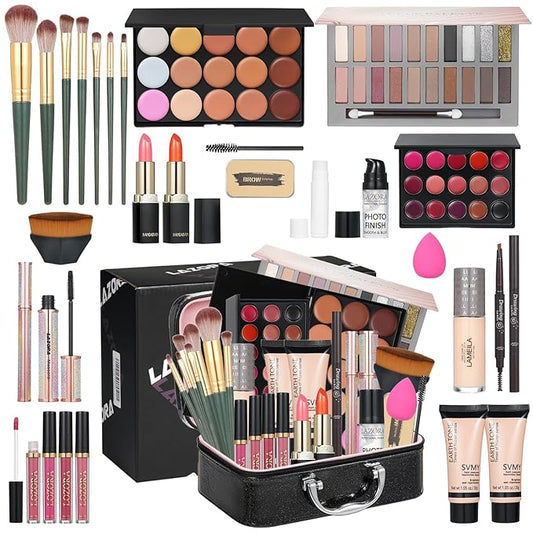 All in One Makeup Kit Makeup Kit for Women Full Kit Makeup Set Multipurpose Bundle Holiday Gift Box Essential Starter Bundle Include Full Makeup Kit for Women (Box2)-Velvo Beauty