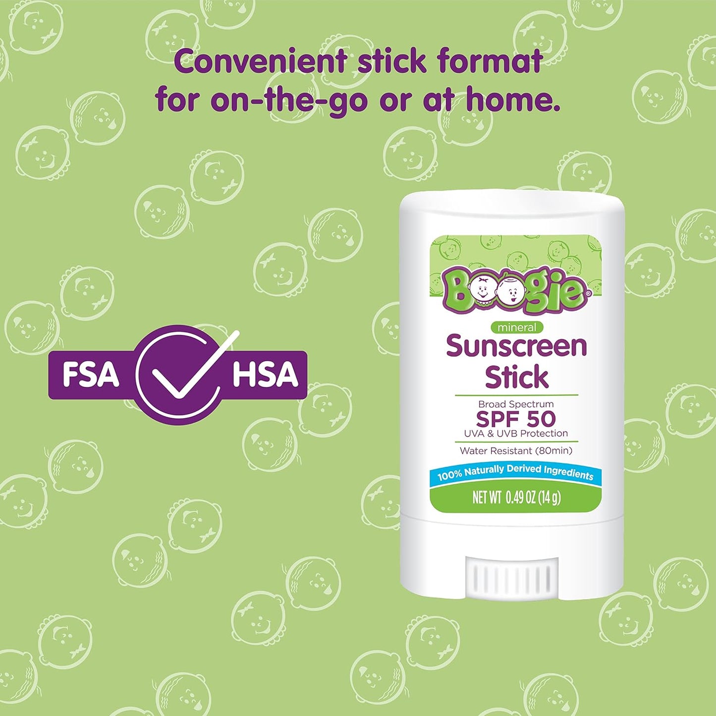 Baby Sunscreen Stick by Boogie Block, Mineral Sunscreen SPF 50, Travel Size Sunblock for Kids, Zinc Oxide, Water Resistant, Vegan, Fragrance Free Pack of 3-Velvo Beauty