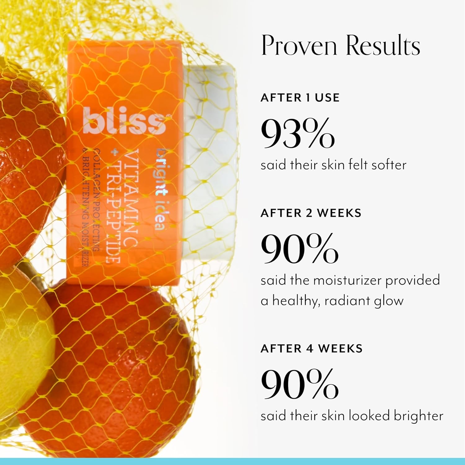 Bliss Vitamin C + Tri-Peptide Brightening Moisturizer | Squalane & Hydration Boosters | Anti-Aging Face Cream for Collagen and Elasticity | Clean Vegan & Cruelty Free 1.7 fl oz-Velvo Beauty