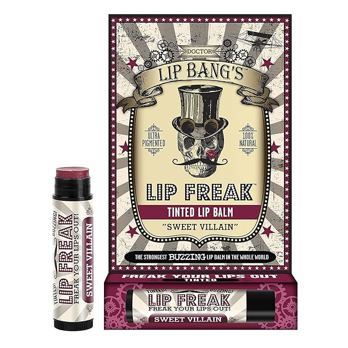 Doctor Lip Bang's BUZZING Lip Balm | Lip Freak | 100% All Natural | Cruelty Free | Sweet Villain | 2 Pack-Velvo Beauty