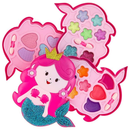 Expressions – Mermaid Beauty Kit – Novelty Starter Makeup Palette, Fold Out Makeup Palette, Make Up Toy Cosmetic Kit Gifts for Girls -Washable Make Up Set-Non-Toxic-Velvo Beauty